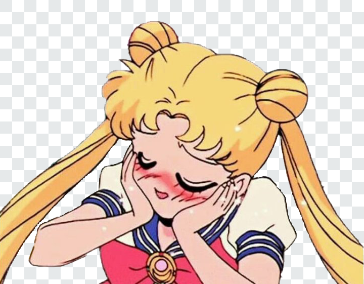 Sailor Moon Blushing PNG from Sailor Moon anime