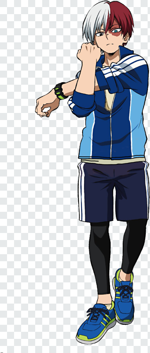 Shoto Todoroki in Sports Wear Transparent PNG from My Hero Academia anime