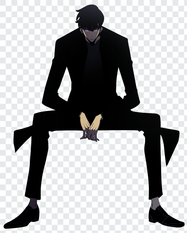 Jinwoo Sitting Down Solo Leveling Transparent PNG