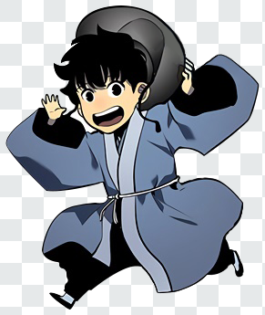 Chibi Jinwoo from Solo Leveling Transparent PNG from Solo Leveling anime