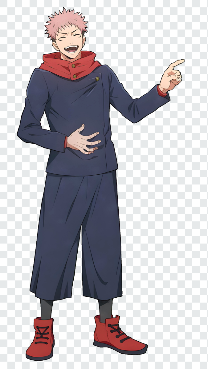 Yuji Itadori laughing PNG Transparent from Jujutsu Kaisen
 anime