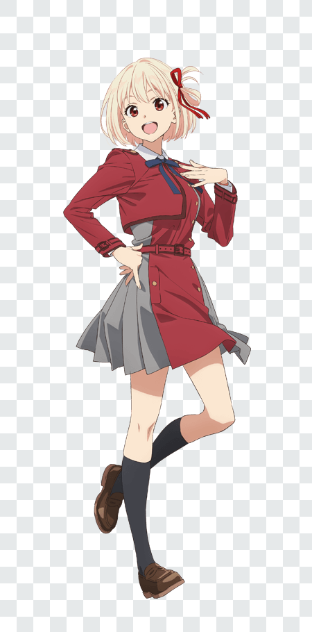 Chisato Nishikigi Full Transparent PNG from Lycoris Recoil anime