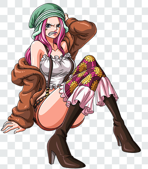 Jewelry Bonney Sitting Transparent PNG from One Piece anime