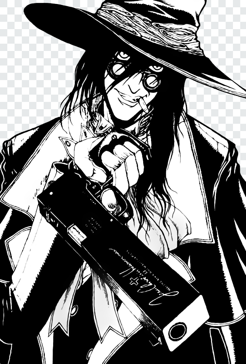 Alucard With Gun manga Transparent PNG from Hellsing anime