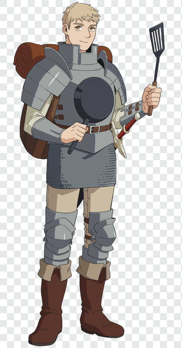 Laios Touden Holding Pan Transparent PNG from Delicious in Dungeon anime