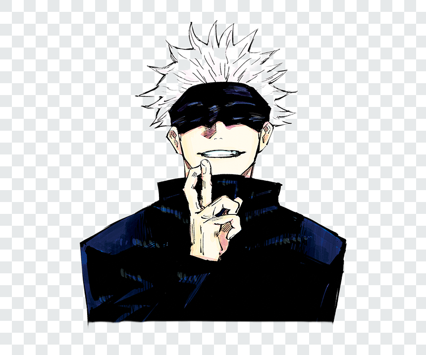 Gojo Colored Manga Transparent PNG from Jujutsu Kaisen anime