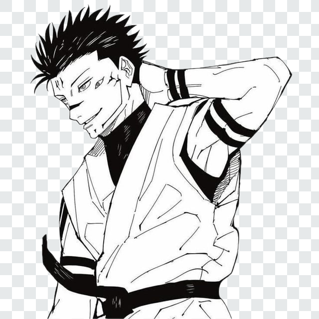 Sukuna Smiling Manga Transparent PNG from Jujutsu Kaisen anime