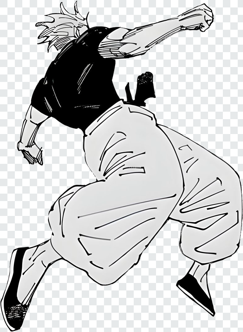 Gojo Satoru Jump Manga Transparent PNG from Jujutsu Kaisen anime