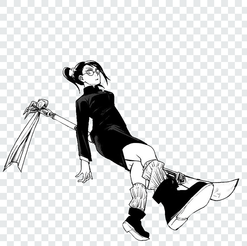 Maki with weapon Manga Transparent PNG from Jujutsu Kaisen anime