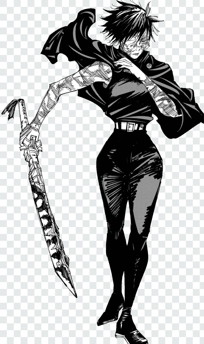 Maki with sword Manga Transparent PNG from Jujutsu Kaisen anime