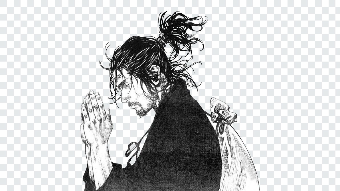 Miyamoto Musashi Vagabond manga transpaent PNG from Vagabond anime