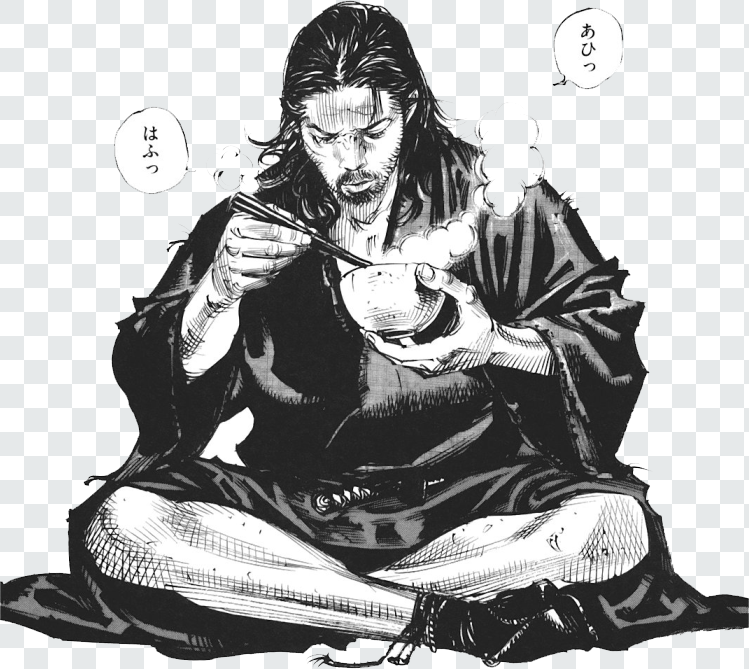 Musashi eating vagabond transparent PNG from Vagabond anime