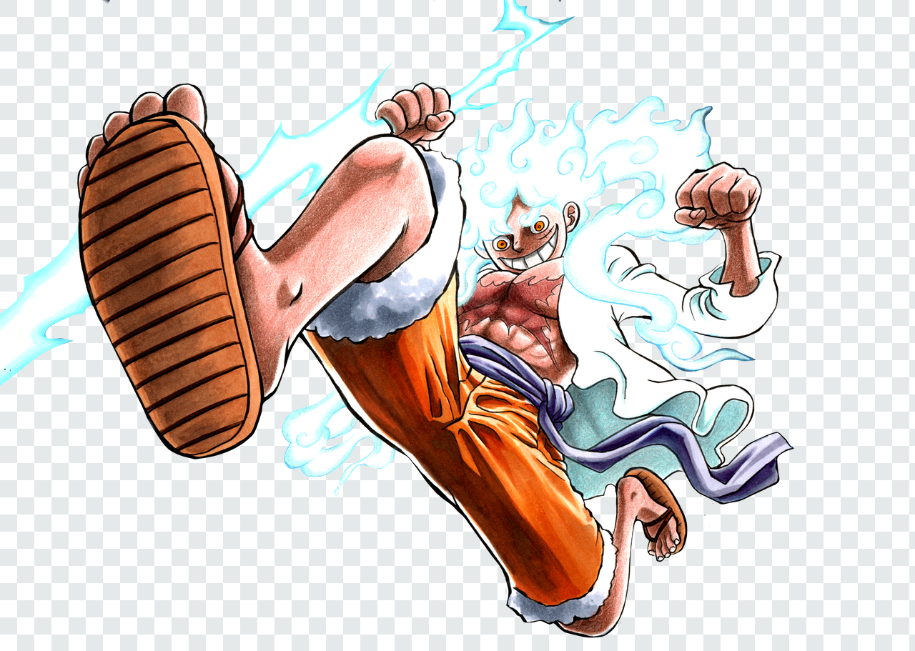 Luffy Gear 5 Grabs Lightning Transparent PNG One Piece - PNGAnime