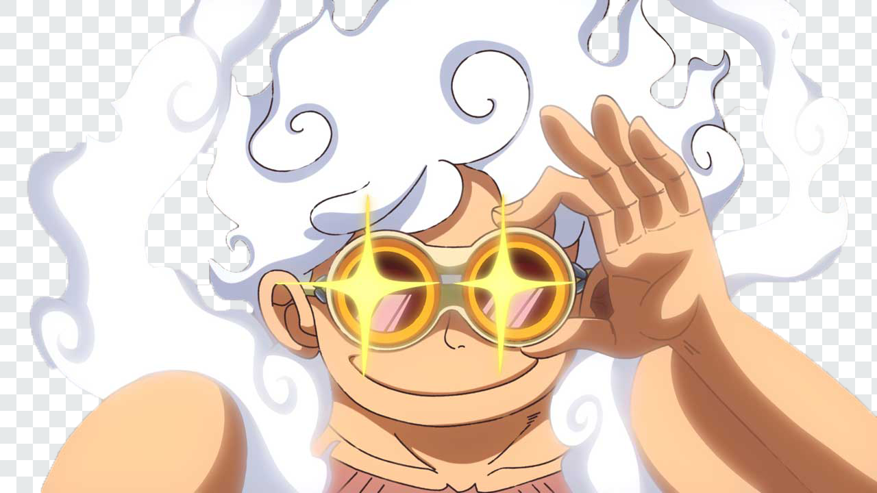 Luffy Gear 5 Goggles Colored Transparent PNG from One Piece anime