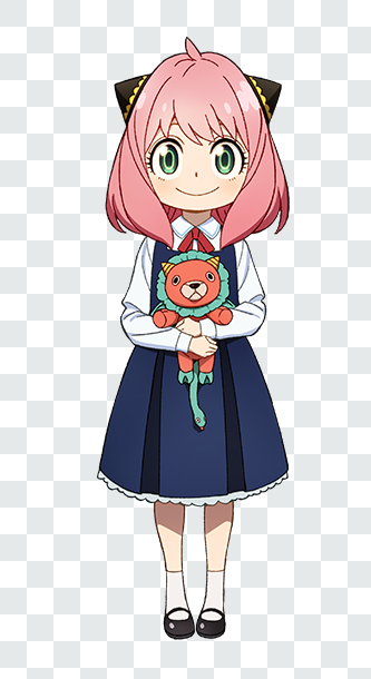 Anya Forger holding a doll PNG
