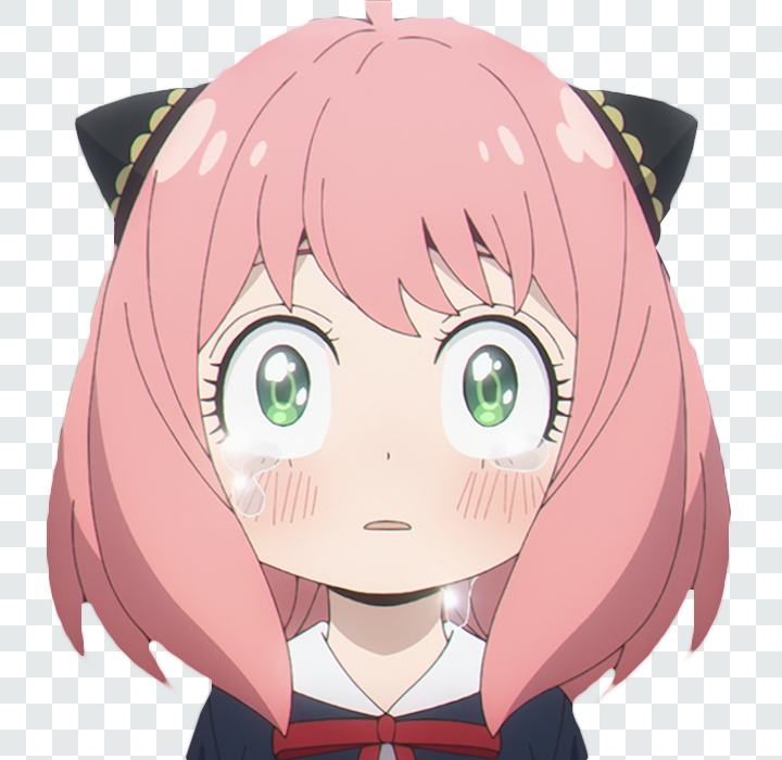 Anya Forger crying PNG from Spy x Family anime